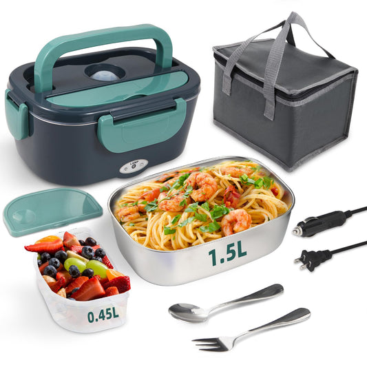 Boîte à Lunch Électrique Chauffante 80W 1.5L – Repas Chaud Partout + Sac Isotherme & Couverts